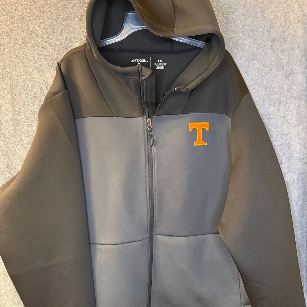 Tennessee Volunteers NWOT Antigua Mens 4XL Full Zip Hoodie Jacket Black NCAA
